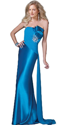 Silk Marine Prom Dress